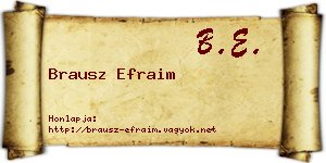 Brausz Efraim névjegykártya
